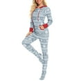 thumbnail image 4 of Afdoent Womens Pajamas Sets Women's Covered Feet Hooded Pajamas Suit Soft Warm Sleepwear Pajamas Jumpsuit Comfortable Pant Suit Sleepwear Holiday, 4 of 8