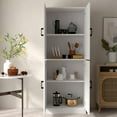 thumbnail image 4 of DIYART White Kitchen Pantry Cabinet, 71" Tall Kitchen Storage Cabinet with doors, Kitchen Pantry Hutch with Storage for Kitchen, Dining Room, 4 of 7