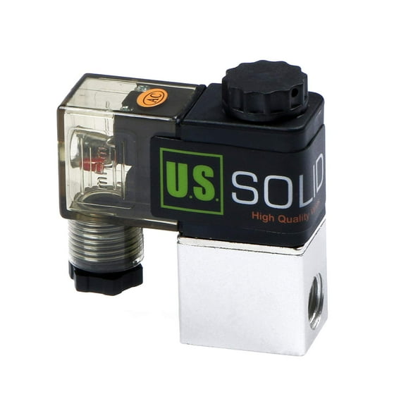 U.S. Solid 1/8" NPT Electric Pneumatic Solenoid Valve AC 110V 2 Way 2 Position Normally Closed