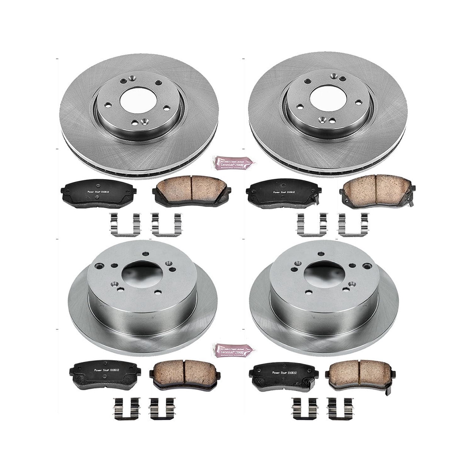 PowerStop Front and Rear Stock Replacement Brake Pad and Rotor Kit Fits: KIA Select Models KOE6511