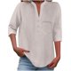 thumbnail image 2 of mfyjkho Tops De Gimnasio Para Mujer, Camisa De Botones Lisa De Moda Para Mujer, Blusa Holgada Con Cuello Redondo Y Bolsillo Tops De Gimnasio Para Mujer Xxl, 2 of 7