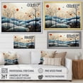 thumbnail image 4 of Designart "Blue White Modern Scandinavian Winter Painting IV" Modern-Scandinavian Floater Framed Canvas Art Print, 4 of 7