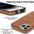 thumbnail image 3 of Nalacover for iPhone 13 Pro Case, Skin Friendly Slim PU Leather Soft Lining Cover, Lightweight TPU Shockproof Plating Buttons Camera Lens Protection Case for iPhone 13 Pro,Brown, 3 of 11