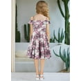 thumbnail image 4 of KISSMODA Girls Dress Casual Round Neck A Line Ruffle Sleeve Knee Length Dresses 4-13 Years, 4 of 4