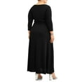 thumbnail image 3 of Ella Samani Plus Size Wrap Dress with ¾-Sleeves, 3 of 3