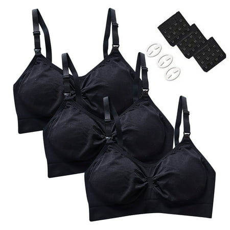 

ClodeEU 3Pcs Sports Bra-Padded Seamless High Impact Support for Yoga Workout Fitness (Black M)
