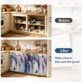 thumbnail image 4 of Purple Lavender Small Sink Skirt 10"Wx11"L,Dustproof Under Sink Curtain with Self Adhesive Tape,Butterfly Flower Abstract Brush Artwork Cabinet Curtain Cover for Bathroom Vanity,Kitchen Storage Shelf, 4 of 9