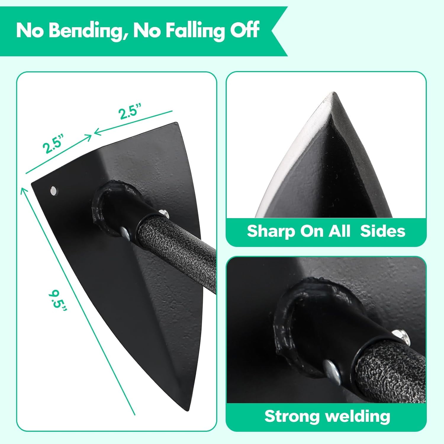Yeyebest Adjustable 72” Triangle Hoe with Metal Handle