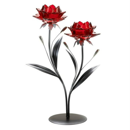 Angelica Elegant Red Flowers Candle Holder | Valentine s Day Rose Candle Décor | Minimalist Votive Candle Holder | Valentine s Day Gift