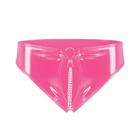 Women High Gloss Leather Sexy Opening Triangle Style Shorts New Years Lingerie Push up Sexy Cop Lingerie for Women plus Size Satin Lingerie for Women 4x Lonely Lingerie Cutout Lingerie plus Size Lace