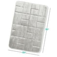 thumbnail image 2 of Clara Clark Bathroom Rugs, Velvet Memory Foam Bath Mat, Ultra Soft Non Slip and Absorbent - Tiled - Large - Silver, 2 of 6