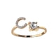 thumbnail image 1 of Anillo de acero de titanio con incrustaciones de letras, joyería de diamantes para mujer, conjunto de joyería de verano, 1 of 6