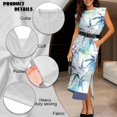 thumbnail image 6 of KUIFORTI Husband and Wife Clothing Blue Bamboo Lightweight Couple Matching Outfits Round Neck Maxi Dress with Pockets 4-Way Stretch Suitable for Everyday Casual Wear, 6 of 7