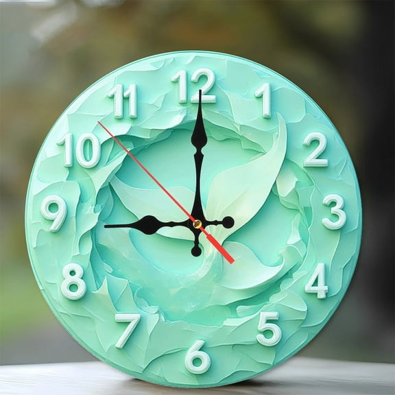 Mermaid Tail Wall Clock Home Decor 10-Inch Silent Wooden Wall Clock, Battery Operated (AA Batteries Not Included), Artistic Home Decor