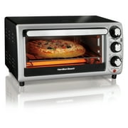 Hamilton Beach Countertop Toaster Oven with Bake Pan, Broil & Bagel Functions, Auto Shutoff, Stainless Steel, 31142