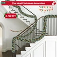 thumbnail image 5 of Yexmas 9ft Large Christmas Garland, Multi-Purpose Xmas Wreath with 45 LED Lights, Decorated with Pinecones, Berry Clusters, Battery Operated, 5 of 9