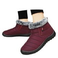 thumbnail image 3 of Gyexs Womens Snow Boots Ankle Booties Waterproof Winter Warm Furry Boots Synthetic Leather Side Zip Fashion Boots, Purple, Size 6, 3 of 8