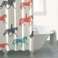 thumbnail image 5 of Wild Horse & Rural Landscape Shower Curtain - Waterproof Machine Washable Bathroom Drape, Elegant Farmhouse Print with Metal Grommets 36x72 Inches, 5 of 5
