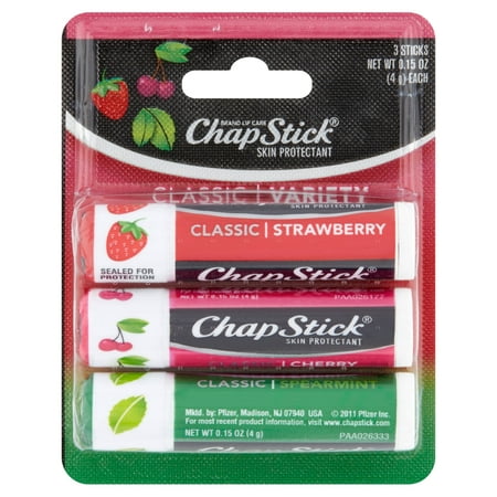 Chap Stick Classic Variety Skin Protectant Sticks, 0.15 oz, 3