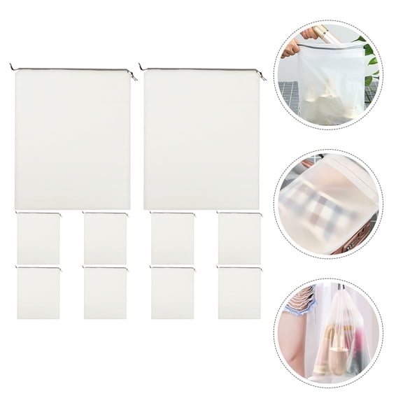 YSNOOWE Clear Drawstring Bags For Clothes 10Pcs 15.7x11.8in
