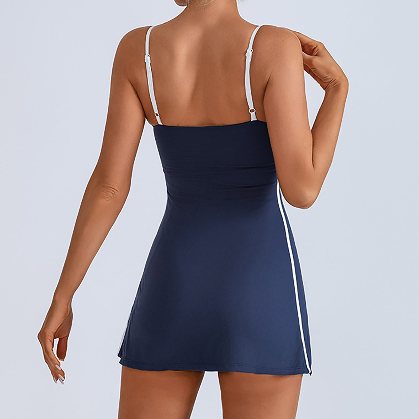 Jamsmile Womens Dress Sleeveless Spaghetti Strap Sleevless Summer Cami Dresses Casual Athletic Workout Training Dress