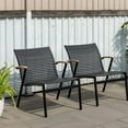 thumbnail image 4 of Amazonia Napoli 3-Piece, Aluminum& 100% FSC Certified Teak, Outdoor Patio Bistro Set, 4 of 9
