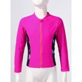 thumbnail image 3 of Haitryli Girls Long Sleeve Rash Guard Jacket Front Zipper Beach Swim Shirt UV Sun Protection Hot Pink 8, 3 of 7