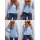 thumbnail image 4 of Tops de mujer, camisas de malla a rayas, camisas casuales con cuello en V, 4 of 5