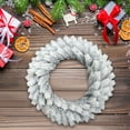 thumbnail image 2 of Snow Flocked Artificial Christmas Wreath 24 Inch Frosted Pine Wreath for Holiday Indoor Outdoor Decoration, 2 of 5