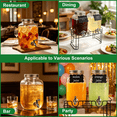 thumbnail image 4 of 1 Gallon Glass Drink Dispensers for Parties, TAIMASI 2 Pack Beverage Dispenser with Stand & Stainless Steel Spigot, Leakproof Lemonade Drink Dispenser for Sun Tea, Homemade Juice, 4 of 8