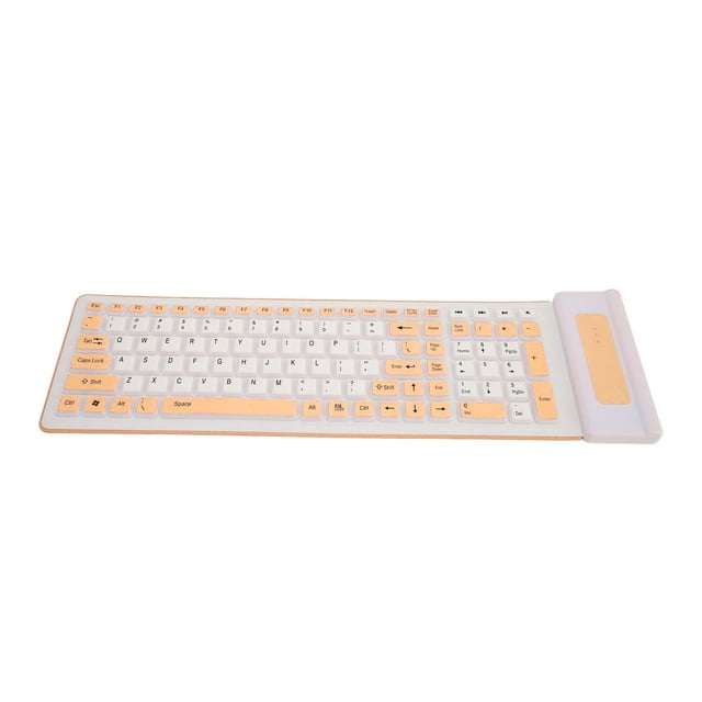 Teclado de silicona 107 teclas 2,4G inalámbrico USB plegable impermeable a prueba de polvo teclado silencioso de dos colores para PC portátil