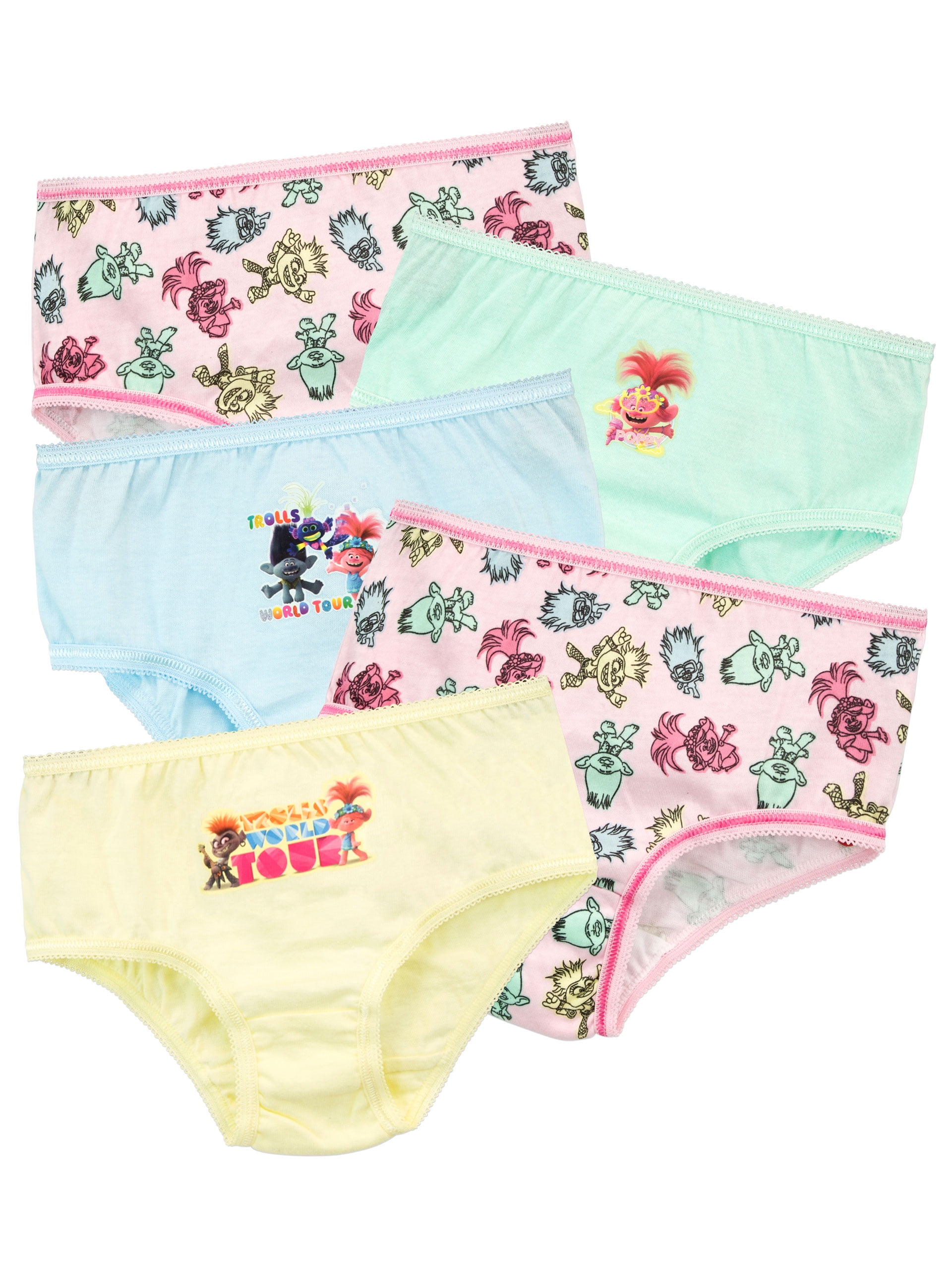 DreamWorks Girls Trolls Underwear 5 Pack Pink Sizes 3T - 10