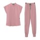 thumbnail image 2 of Conjuntos de uniforme médico para mujer, trajes de trabajo de enfermería, blusas con cuello en V elástico y pantalones deportivos con Rosa S, 2 of 9