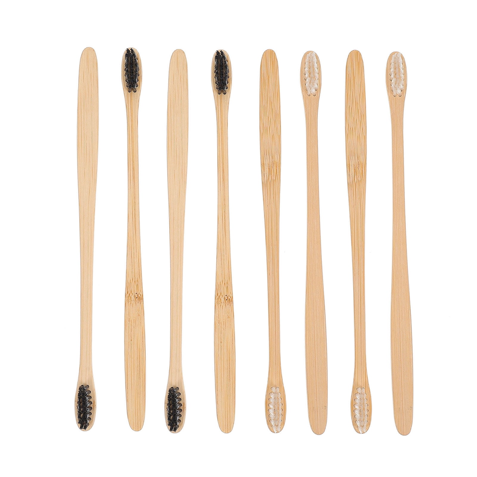 MasteelfCA 20pcs Disposable Toothbrushes Bamboo Toothbrushes for Home (Black White)