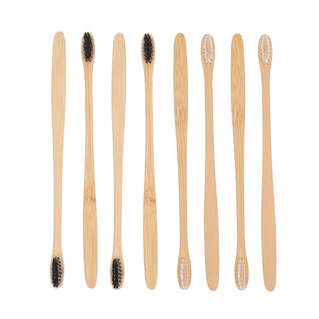 MasteelfCA 20pcs Disposable Toothbrushes Bamboo Toothbrushes for Home (Black White)
