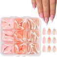 thumbnail image 1 of Set de uñas postizas adhesivas PEPFTG de 216 piezas con punta francesa y forma almendra, 1 of 7