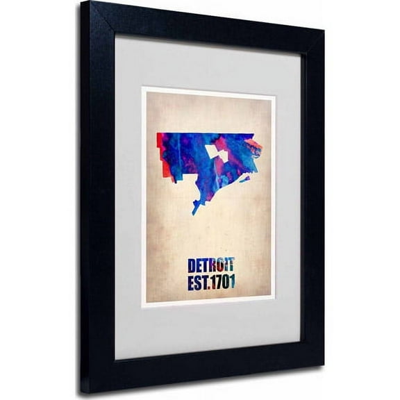 Matted art under acrylic in a black frame