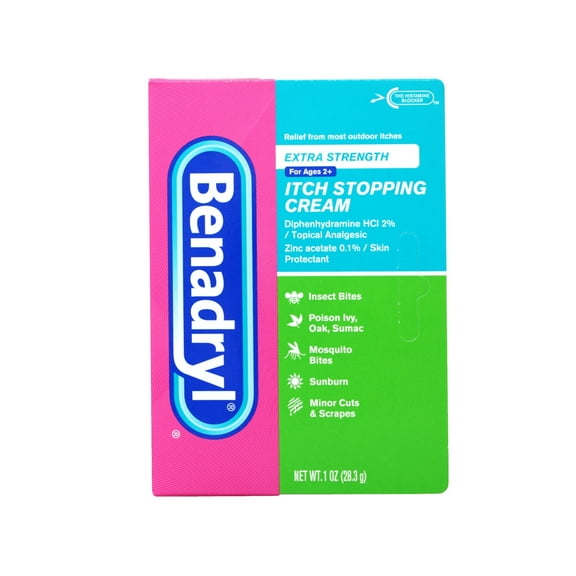 Benadryl Itch Stopping Cream, Extra Strength, Topical Analgestic/Skin Protectant 1 Oz