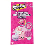 Angle View: Shopkins 16 Valentines Cards with Removable Stickers