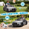 thumbnail image 3 of BMW M4 24V Kids Ride On Toy Car with Parents Remote, Electric Car with USB/MP3, Bluetooth, LED Light, Toddler Car with A Handle with Wheels and A Pull, Easy to Carry, Gift for Boys Girls 2-5, Silver, 3 of 8