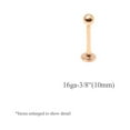 thumbnail image 3 of Rose Gold I.P. Coated 16G Body Piercing Jewelry - Lip, Eyebrow, Labret, Nipple, 3 of 8