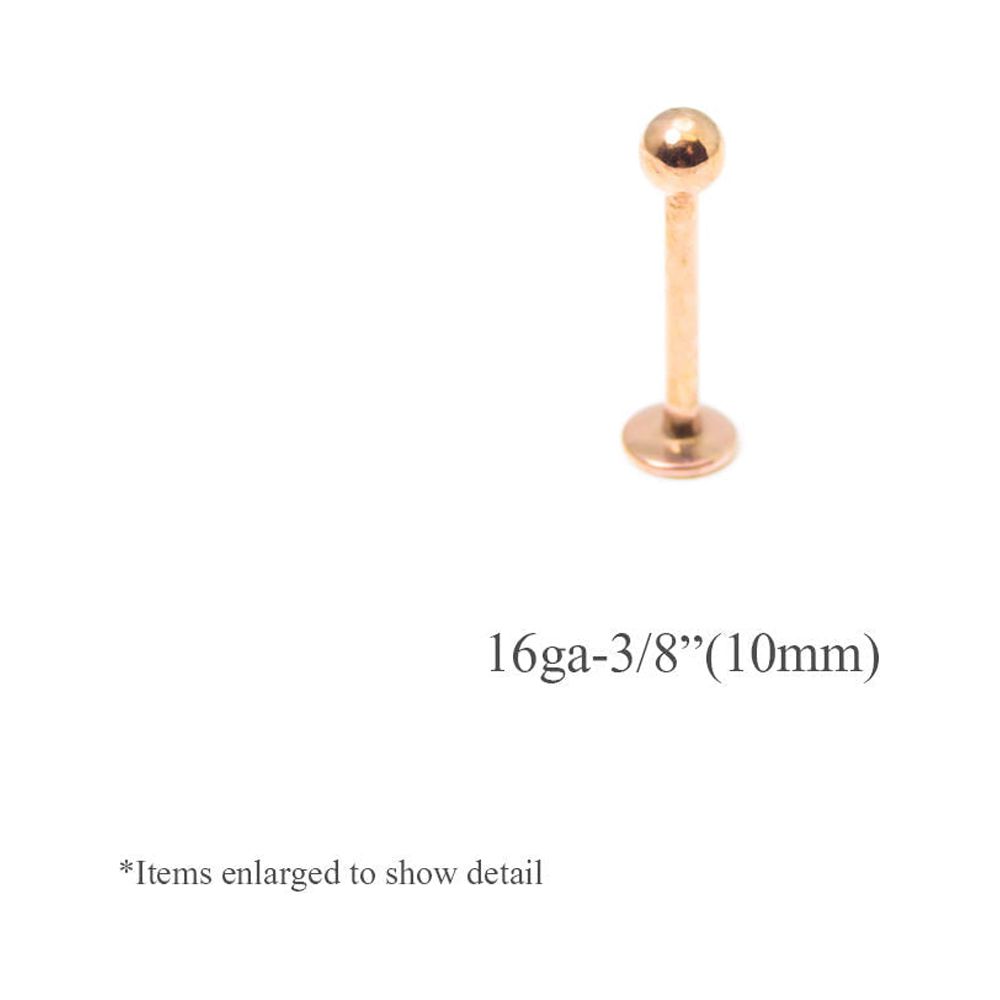Rose Gold I.P. Coated 16G Body Piercing Jewelry - Lip, Eyebrow, Labret, Nipple