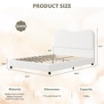 thumbnail image 3 of Huisuilinss Twin Bed Frame With Upholstered Headboard,Full Size Low Profile Platform Bed With Soft Boucle Fabric,Wooden Slats,Noise Free,No Box Spring Needed,Queen Size Bed Frame, 3 of 8