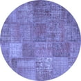 thumbnail image 1 of Ahgly Company Indoor Round Patchwork Blue Transitional Area Rugs, 5' Round, 1 of 4