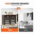thumbnail image 3 of BENTISM Wood 12 -Compartment Freestanding Literature Display Rack & Organizer Type, Brown, 3 of 10
