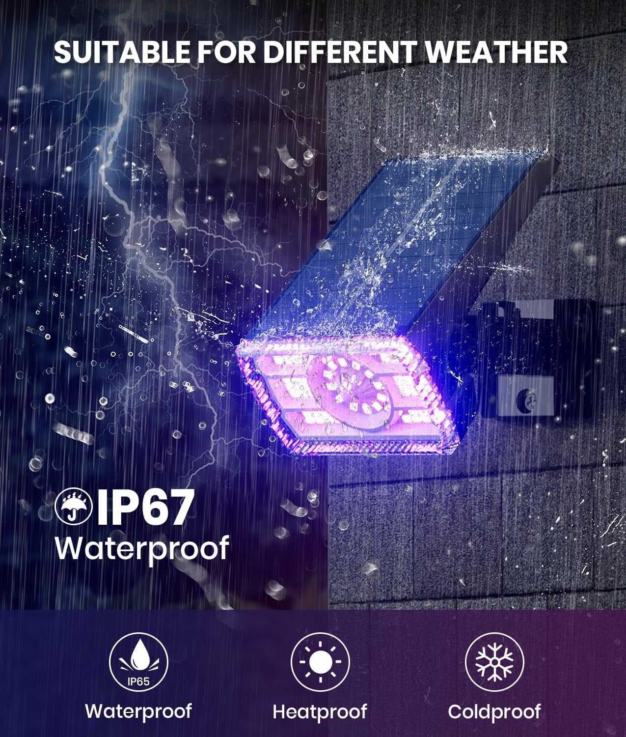 NestE Solar Spot Lights Outdoor 2-Pack Multicolor IP65 Waterproof RGB - 6 Colors,2 Modes,105° Adjustable 58 LED Flood Lights,Solar Powered Spotlights for Yard,Garden, House&Landscape Lighting Outside