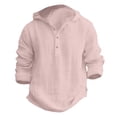 thumbnail image 4 of EnJoCho Boys Cotton Linen Hooded Shirt Long Sleeve Half Button Beach Top Breathable Summer Vacation Surf Style, 4 of 4
