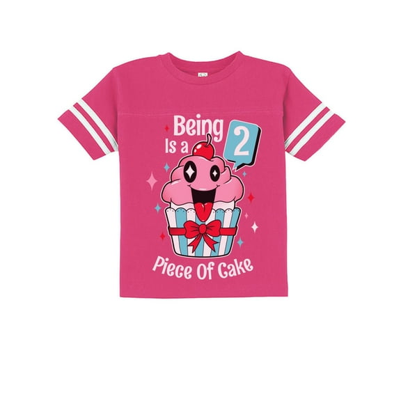 Gift for 2 Year Old Girl 2nd Birthday Funny Cupcake Toddler Jersey T-Shirt 3T Wow pink