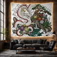 thumbnail image 6 of Detailed Dragon Outlining with Sinuous Body Coils, Serene Japanese Inspired for Japanese Art Lovers, Wall Decor, Mother'S Day Gift, Tapestry Wall Hanging for Dorm and Living Room, 6 of 7