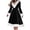 Black, variant on Christmas Santa Dress Vintage V Neck Long Sleeve Pleated Midi Dresses Fall Winter Fashion Fuzzy Plushy Party Costume